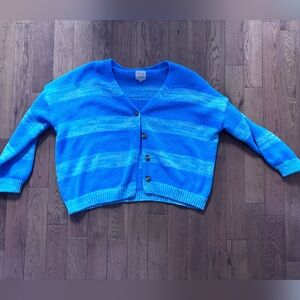Gypsy Cloud Blue Striped Women's Cardigan Size XL